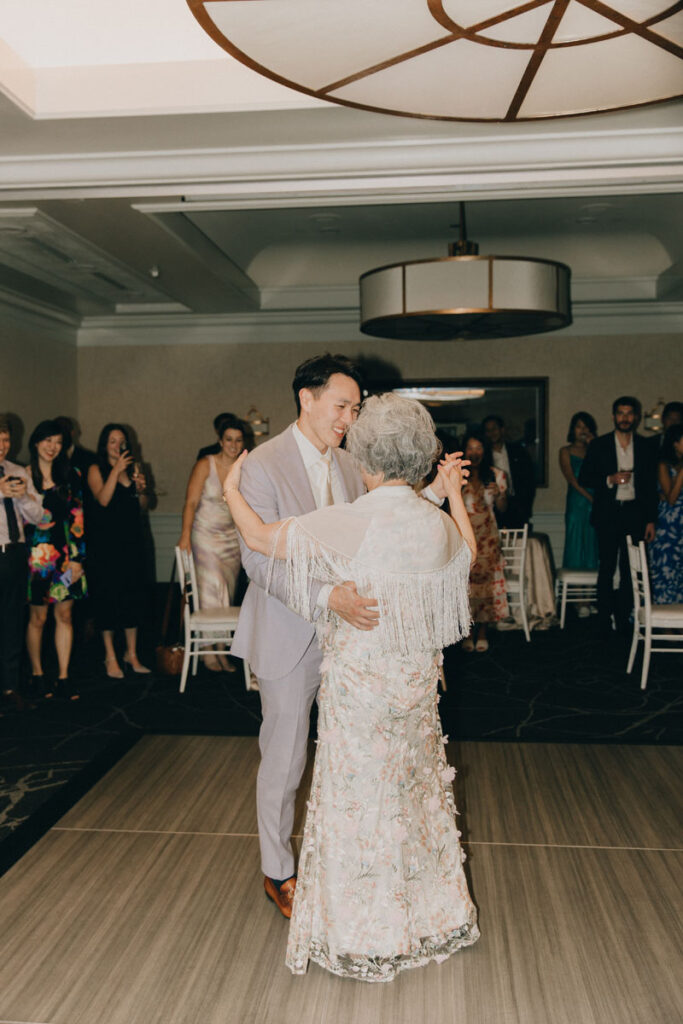 mother and groom dance at the woodmark hotel
